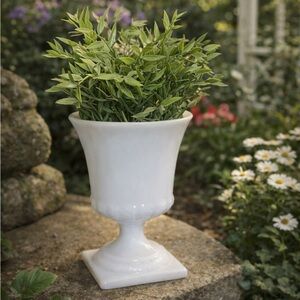 Elegant White Milk Glass Vase